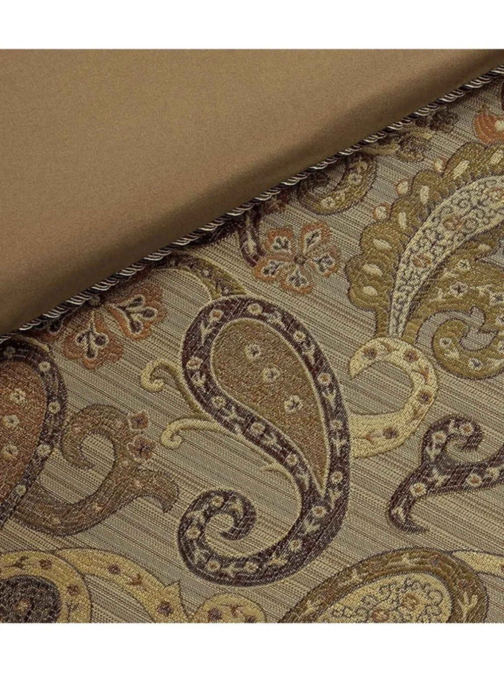 Paisley Jacquard Comforter Set in Brown and Tan - Home Bedding